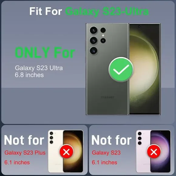 Phone Case For Galaxy S23 Ultra 6.8" With Kickstand & Camera Lens Cover - Picture 6 of 12